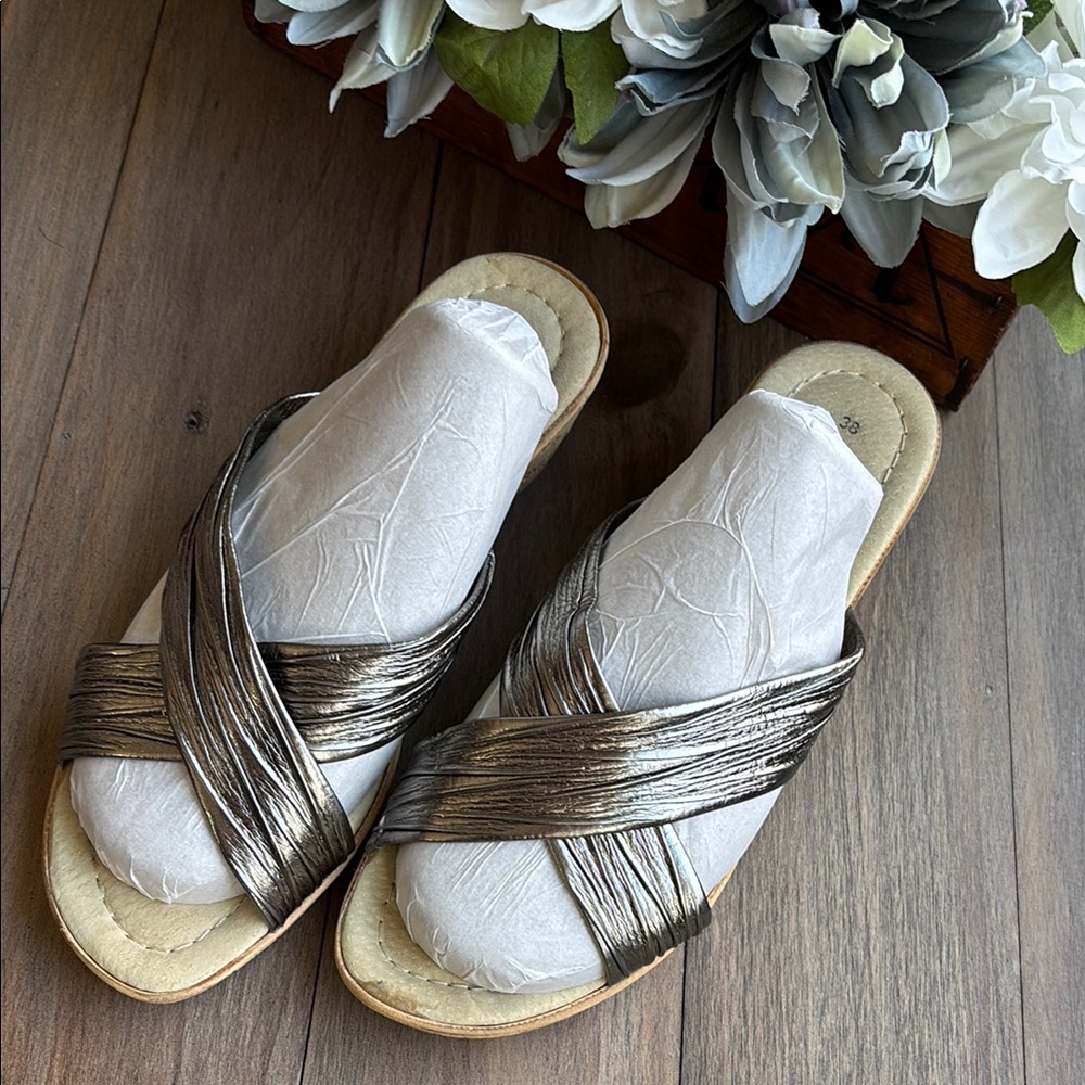 Patrizia Metallic Cross-Strap Women's Sandals